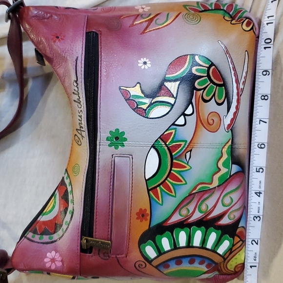 Anuschka floral elephant adjustable strap nwt leather bag - Picture 3 of 10